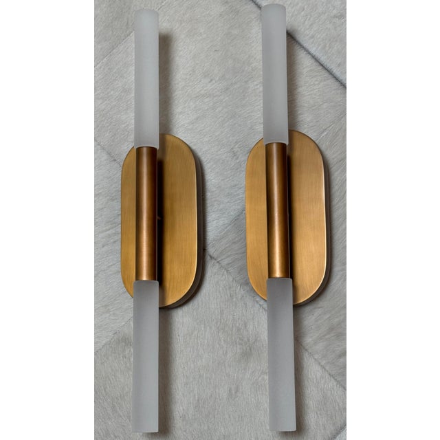 Restoration Hardware Rousseau Vintage Brass Sconces, Pair For Sale - Image 9 of 12