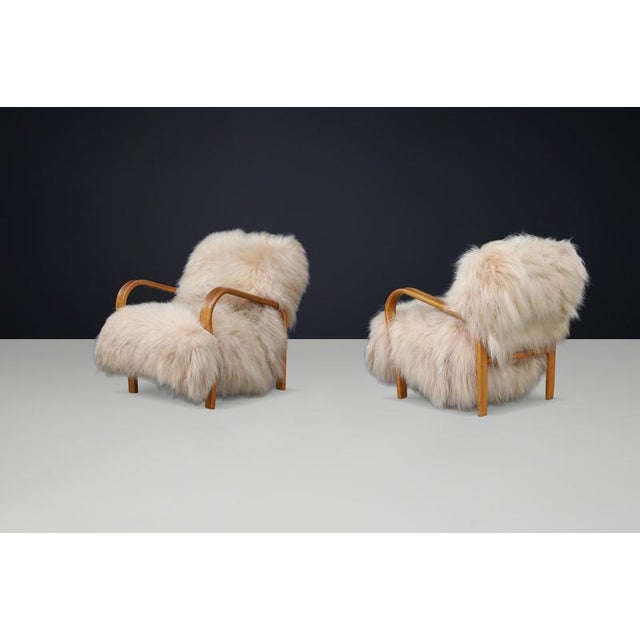 Lounge Chair in Patinated Bentwood by Kozelka & Kropáček, 1940s For Sale - Image 16 of 18