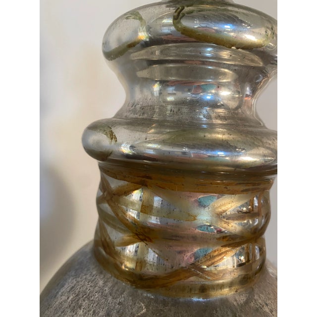 Early 20th Century Antique Early 20th Century Mercury Glass Lamp For Sale - Image 5 of 9
