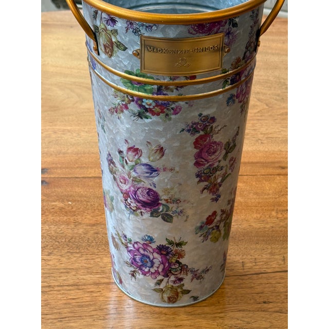 Safari Mackenzie Childs Galvanized Metal Flower Market Vase For Sale - Image 3 of 12