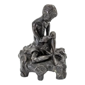 20th Century Chinese Bronze Figure of a Seated Ascetic Luohan Monk