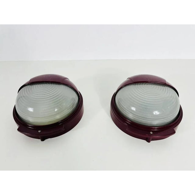 Mid-Century Italian Wall Lamps in Metal and Glass, 1960s, Set of 2 For Sale - Image 4 of 12