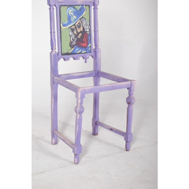 Portuguese Painted Pirate Chair by Francisco Camilo For Sale - Image 4 of 8