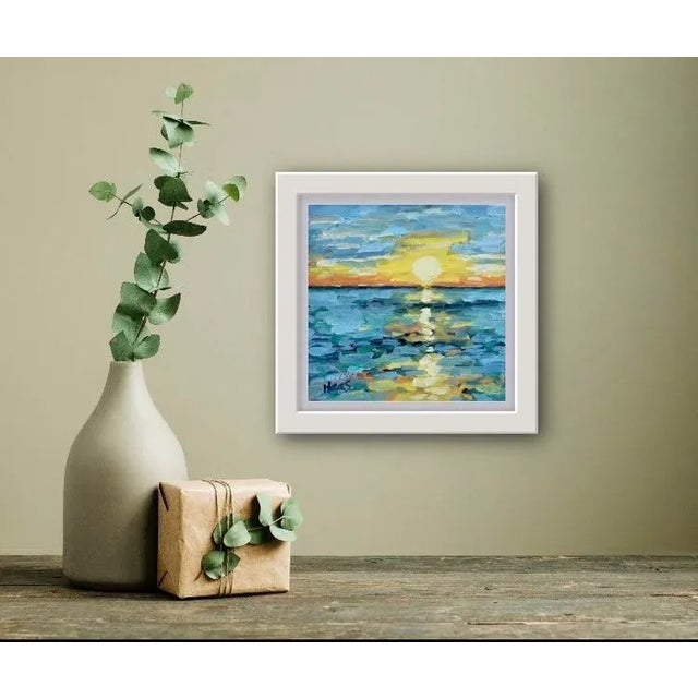 Abstract Coastal Sunsets — Seascape, Sunset (Original Oil Painting) For Sale - Image 3 of 8