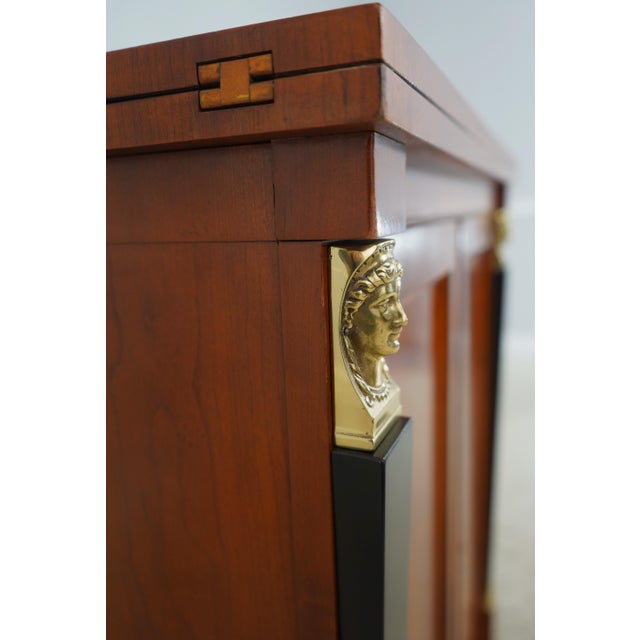 Baker French Empire Cherry Flip Top Bar Cabinet For Sale - Image 16 of 18