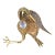 Large Rhinestone Crane Bird Gold Plated Brooch For Sale