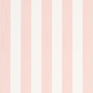 Schumacher Edwin Stripe Medium Wallpaper in Petal For Sale