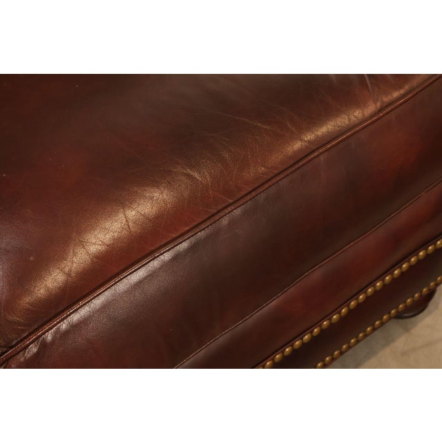 Animal Skin Hancock & Moore Traditional Leather Loveseat For Sale - Image 7 of 18