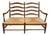 Vintage Country French Double Seat Ladder Back Rush Seat Bench Loveseat Settee For Sale