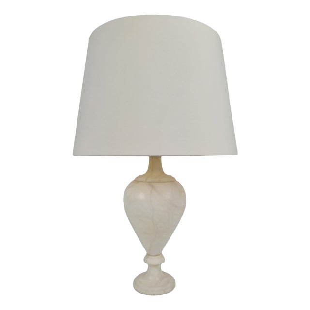 Alabaster Amphora Shaped Mother Table Lamp by Nelson Bloncourt, 1960s For Sale