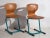 Vintage Turquoise Blue School Chairs, 1950, Set of 4 For Sale - Image 4 of 10