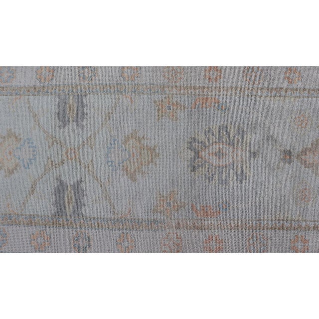 Long Turkish Oushak Runner in Ivory With Faded Green and Terracotta 2'10 X 21'0 For Sale - Image 11 of 13