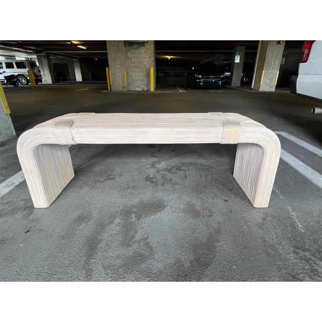 Beige 1970's Betty Cobonpue Scultura Pencil Reed Rattan Bench For Sale - Image 8 of 11
