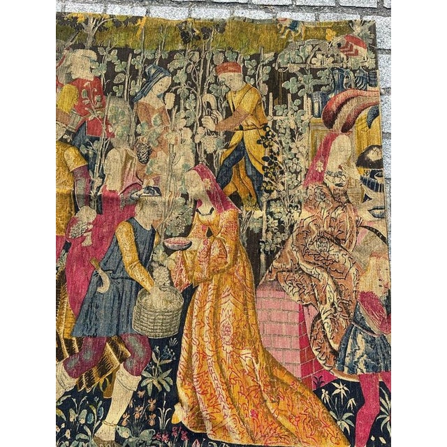 Discover the elegance of this mid-century french hand-printed tapestry featuring the exquisite design of the renowned...