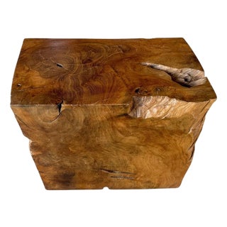 Andrianna Shamaris Sculptural Teak Wood Side Table Or Coffee Table For Sale