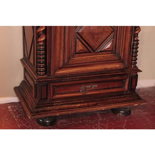 Mid 18th Century 18th Century French Louis XIII Walnut Bonnetière Armoire From Périgord For Sale - Image 5 of 10