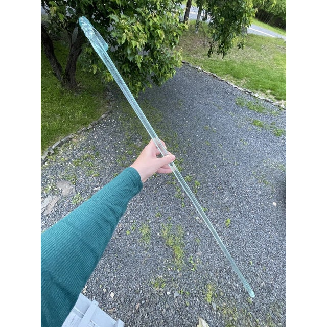 Antique 19th C. Blue Twist Glass Victorian End-of-Day Whimsy Art Hand Blown Cane For Sale - Image 13 of 18