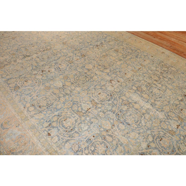 Early 20th Century Light Blue Persian Tabriz Oversize Rug - 10'9" x 18'6" For Sale - Image 11 of 11
