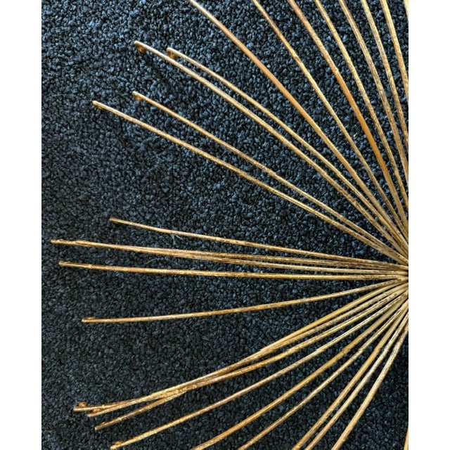 Mid Century Brass Sunburst Wall Sculpture For Sale - Image 4 of 6