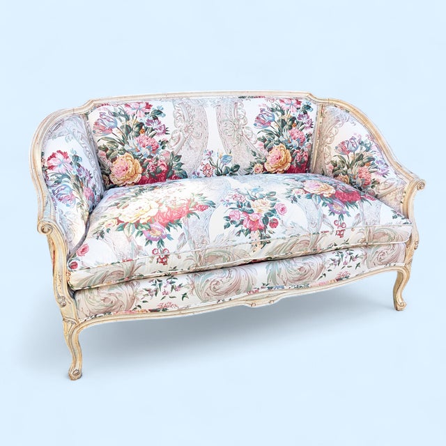 Century Furniture Vintage Chintz Brunschwig Fils Upholstered Settee by Century Furniture For Sale - Image 4 of 14