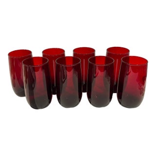 Vintage Anchor Hocking Royal Ruby Glass Tumbler - Set of 8 For Sale