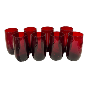 Vintage Anchor Hocking Royal Ruby Glass Tumbler - Set of 8