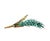 Modern Vintage 14k Gold Turquoise Leaf-Form Brooch, Mid-20th Century, 11.19g For Sale - Image 3 of 8