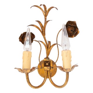 Gilt Metal Wall Light, 1960s For Sale