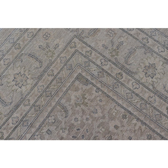 Keivan Woven Arts Square Modern Oushak on Light Cream Background 11'10 X 12'2 For Sale - Image 11 of 11