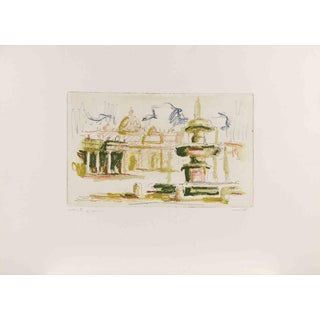 Franco Marzilli, View of Saint Peter, Etching, 1980s For Sale