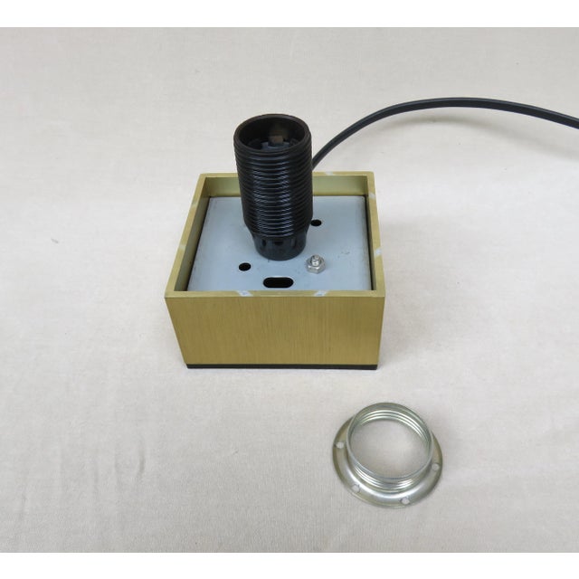 Small Vintage Gold-Colored Anodized Aluminum and Glass Table Lamps from Peill & Putzler, Set of 2 For Sale - Image 17 of 18