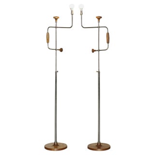 Vintage Adjustable Telescopic Floor Lamps by David Linley, Set of 2 For Sale