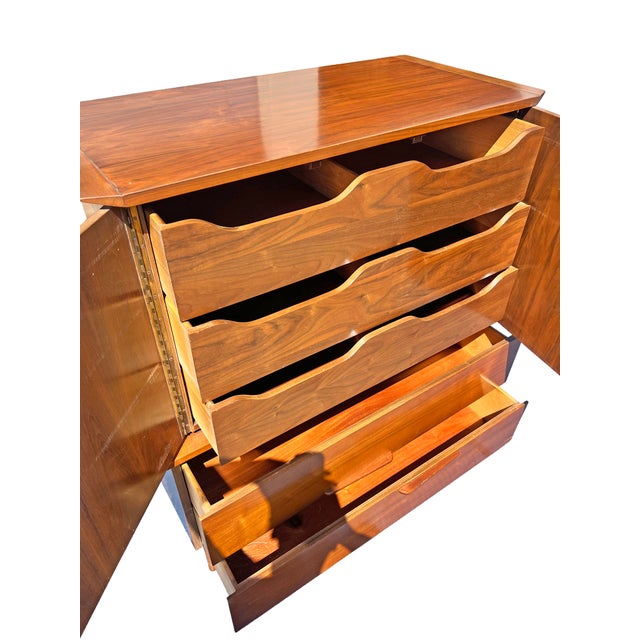 Mid Century Modern Vintage Tall Dresser High Boy Floating Design Parvin Style For Sale - Image 9 of 12