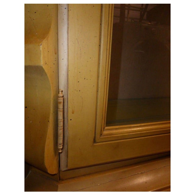 Drexel French Country Yellow China Cabinet For Sale - Image 9 of 10