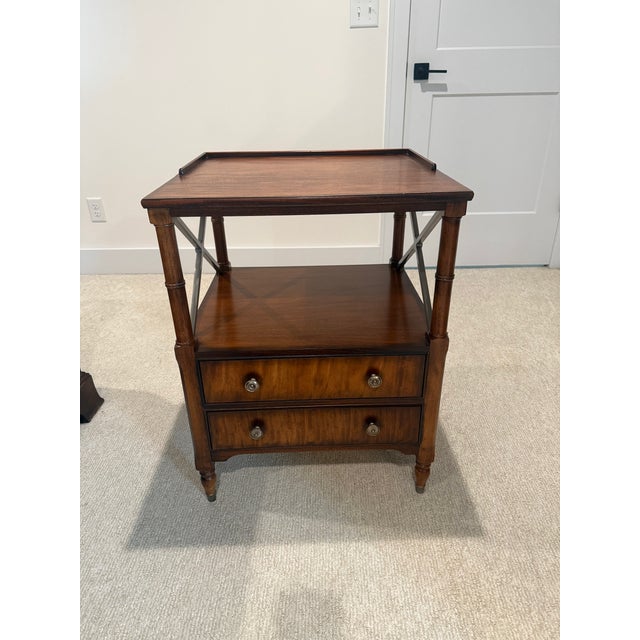 Ethan Allen King Sleigh Bed + 2 Matching Nightstands For Sale - Image 10 of 15