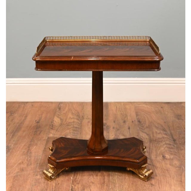 Regency Side Table in Mahogany and Brass For Sale - Image 9 of 9