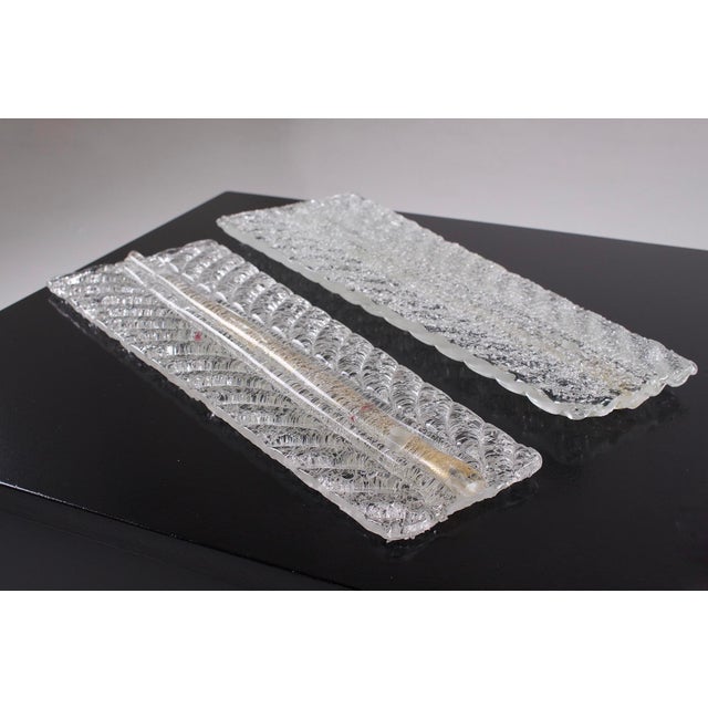 Metal Large Leaf Sconces in Murano Glass, 1950s, Set of 2 For Sale - Image 7 of 11