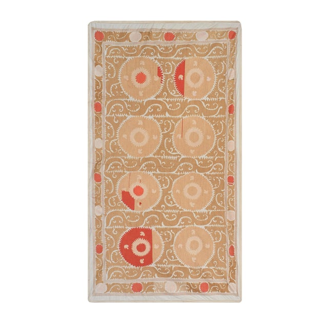 1960s Suzani Wall Hanging Decor With Pastel Colors For Sale - Image 11 of 11