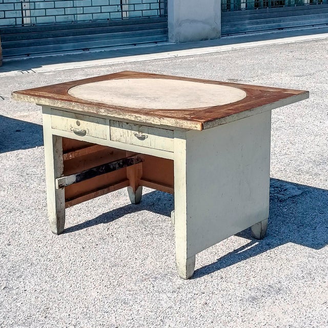 Artisan Workshop Desk with 19th-Century Stone Top For Sale - Image 4 of 18