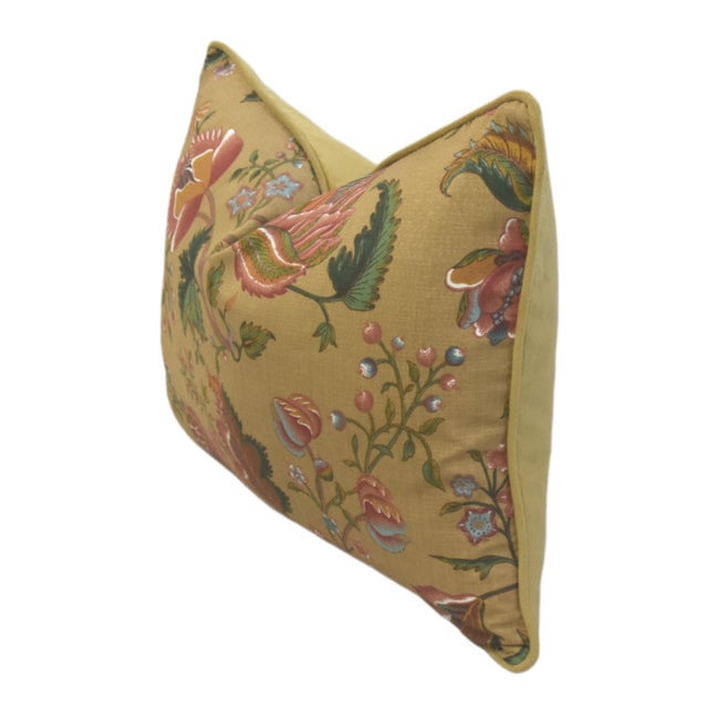 Beautiful Designer Trailing Botanical Floral Feather/Down Pillow For Sale - Image 4 of 6