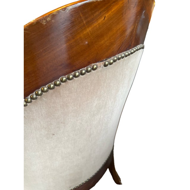 Pair of 19th Century French Restoration Mahogany Gondola Armchairs For Sale In Atlanta - Image 6 of 7