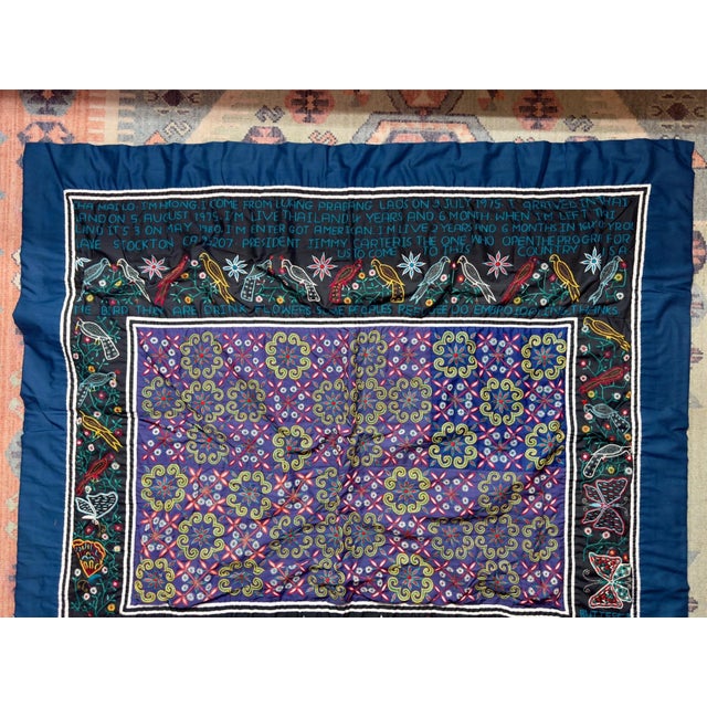 Rare Southeast Asian Folk Art! This unique find is a historical treasure, an embroidered personalized story about her...