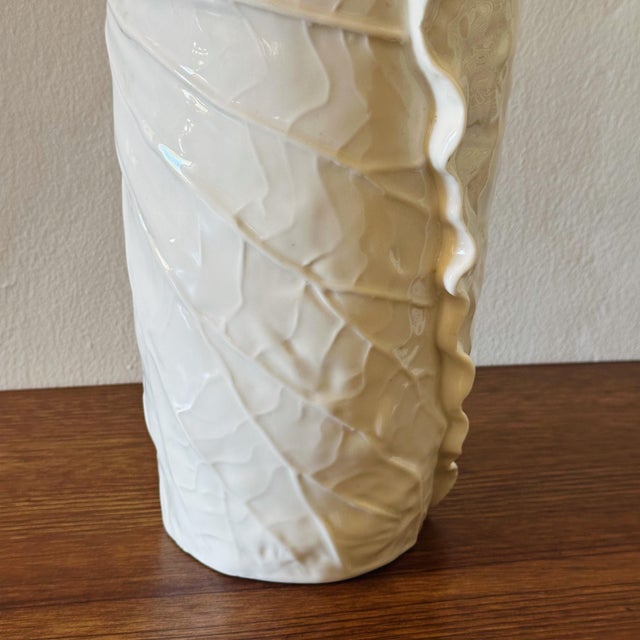 Late 20th Century Vintage Large Ceramic Vase in Natural Leaf Motif For Sale - Image 5 of 5