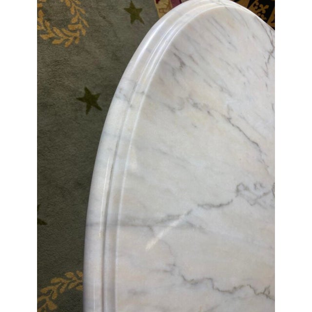 1970s Italian Oval Carrara Marble Coffee Table, 1970s For Sale - Image 5 of 10