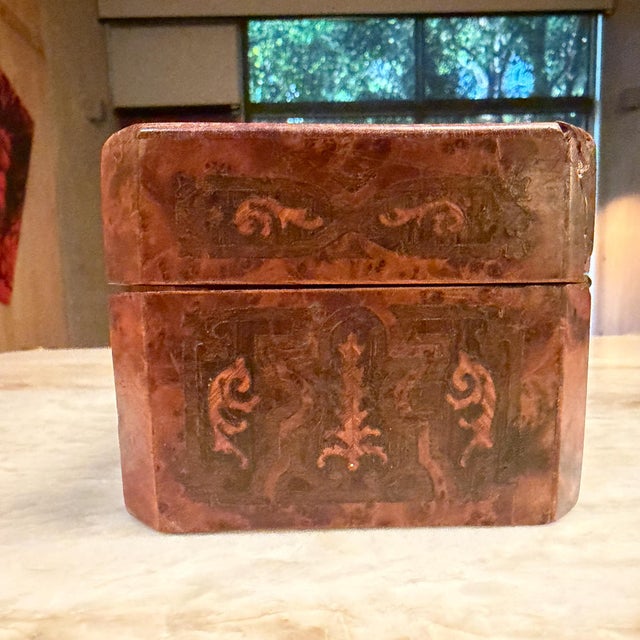 French Antique Napoleon III Style Glove Box or Jewelry Box Marquetry For Sale - Image 10 of 18