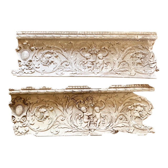 Late 19th Century Antique Plaster Crown Moldings a Pair Chairish