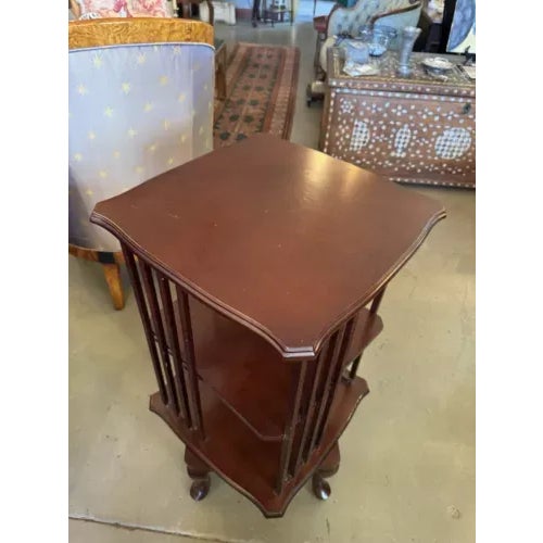 Vintage Mahogany Rotating Library Bookcase From the Robert Bly Estate For Sale - Image 4 of 8