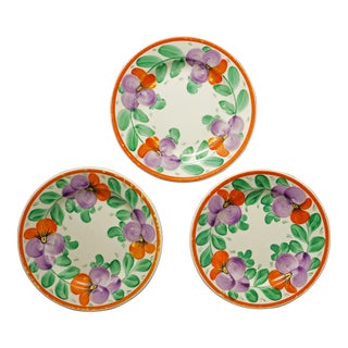Czech Plates Hand Painted 1920s-Set of Three For Sale