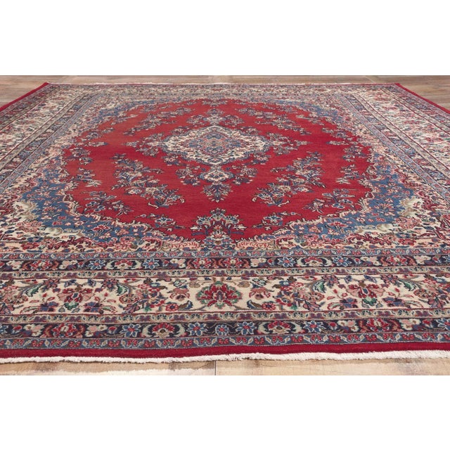 Red Late 20th Century Vintage Persian Hamadan Rug - 09'02 x 12'02 For Sale - Image 8 of 9