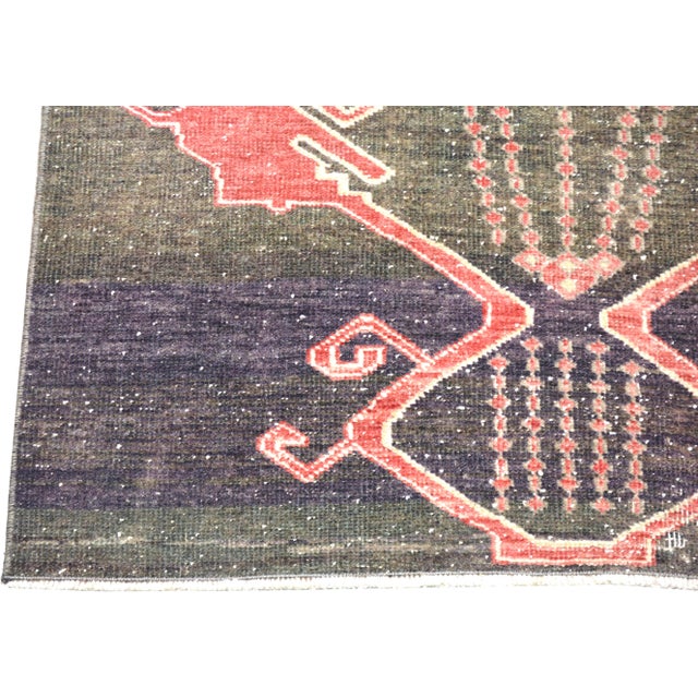 1950s Vintage Turkish Anatolian Hand Knotted Wool Rug, 3'2''x13'1'' For Sale - Image 5 of 5
